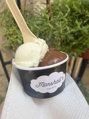 Coconut and chocolate   at Marshall's Gelato in Kotor