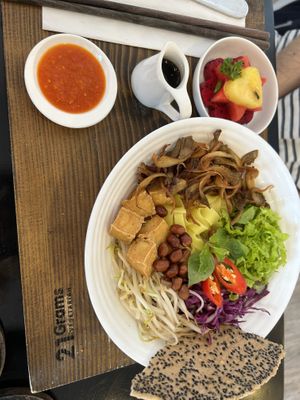 Vegan noodles   at 21 Grams Vegetarian in Da Nang