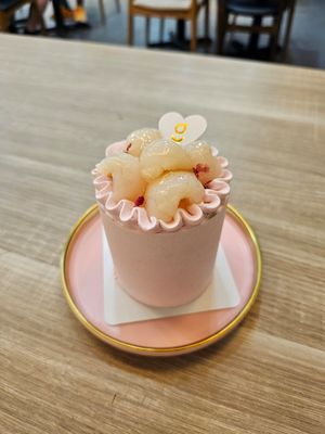 Rose lychee cake at Greendot Patisserie in Central Singapore