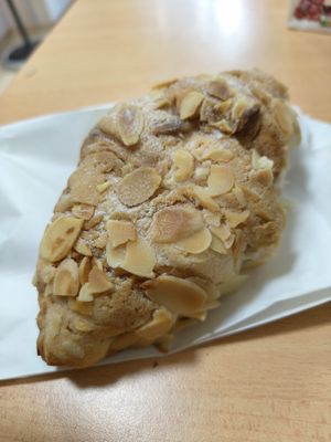 Almond croissant at Greendot Patisserie in Central Singapore