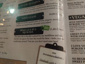 Menu - Goulash at Pivnica Cont in Rijeka