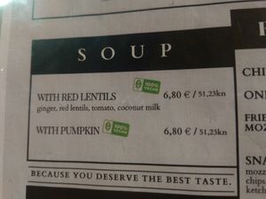 Menu - soups at Pivnica Cont in Rijeka