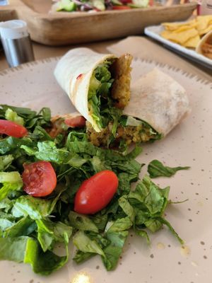 Vegan Falafel Wrap at Bohemia The Journey in Santorini