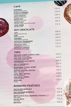 Drinks at La Donuteria in Paris