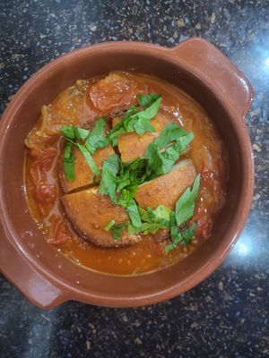 Haloumi auf Tomatenbett #vegetarisch at SAHA - das Waldcafé in Hamburg