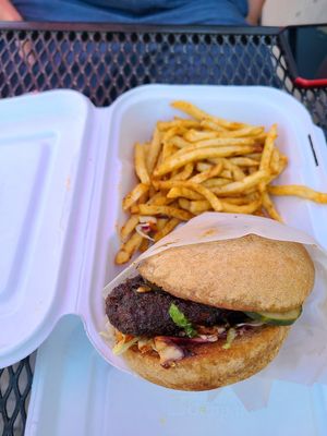 Burger at Native Foods in Costa Mesa
