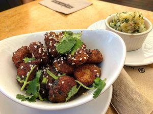 100% Addictive Brussels Sprouts!!!! I would fly across the country for these! at Native Foods in Costa Mesa