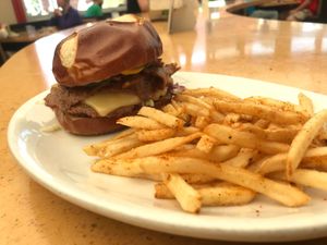 Pastrami burger at Native Foods in Costa Mesa