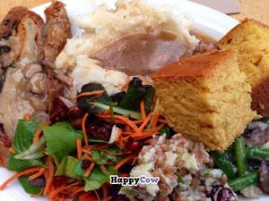 my plate at the Thanksgiving buffet! at Native Foods in Costa Mesa