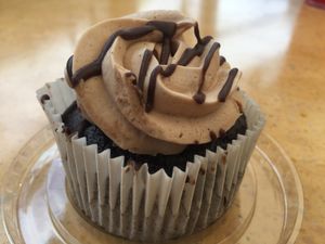 Chocolate cupcake at Native Foods in Costa Mesa