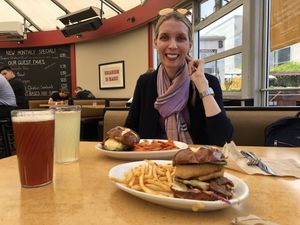 Crazy Good Chicken and BBQ Brisket Burger at Native Foods in Costa Mesa