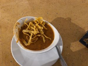 Small tortilla soup! Yum. at Native Foods in Costa Mesa