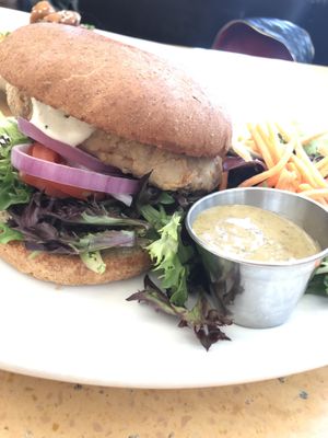 Soy chicken with vegan ranch at Native Foods in Costa Mesa