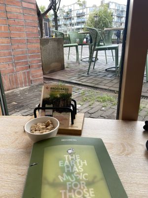 View from inside  at Bagels & Beans - Waterlooplein in Amsterdam