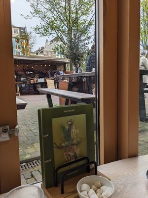 View from below at Bagels & Beans - Waterlooplein in Amsterdam
