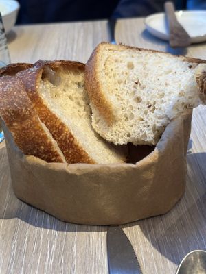 Reconstituted bread which is as soft as a marshmallow!  at ansvar - Greenery Lab in Copenhagen