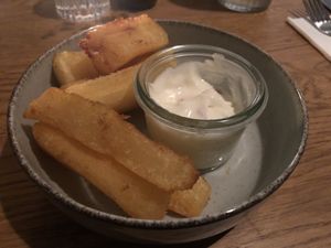 Yucas fritas (cassava)  at La Preferida in Frankfurt