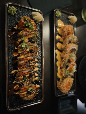 Volcano and creamy crunch   at Nori in Austin