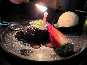 Lava cake. at Nori in Austin