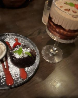 PB shake (spiked) and lava cake   at Nori in Austin