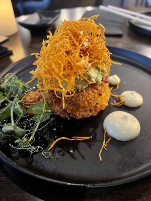 Special seasonal on menu: crabcake yumm  at Nori in Austin
