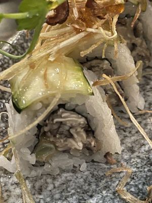 Delicious shitakee role : totally worth the price  at Nori in Austin