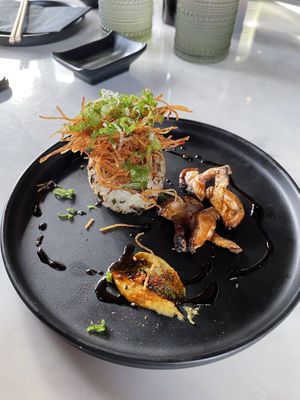 Onigiri. Nice plating but a bit bland    at Nori in Austin