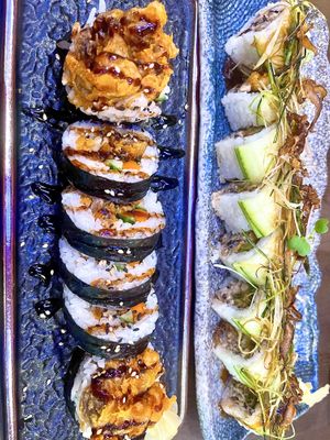 Spider roll and shiitake roll   at Nori in Austin