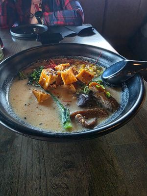 Ramen Noodles 🍜 😋 with Chinese Broccoli, Corn 🌽 and fried Tofu 😋 at Nori in Austin