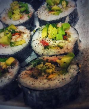 Avocado sushi at Chay Corner in Hue