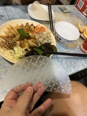 Fresh spring rolls  at Chay Corner in Hue