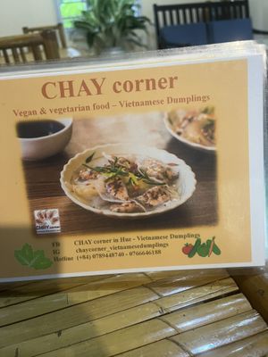 Menu front page   at Chay Corner in Hue