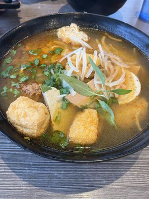 #91 Veggie Spicy Beef Pork RiceNoodle Soup  at  Viet Quan in San Francisco