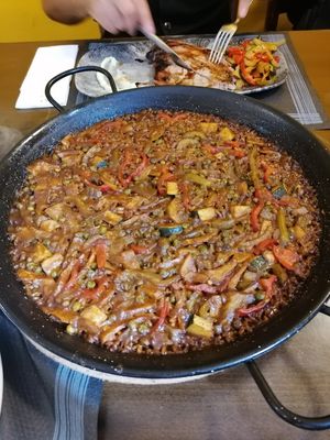 Vegan paella at Puerto Limon in Palafrugell