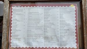 Menu - very difficult to read ... at Puerto Limon in Palafrugell