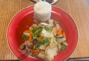 Rice with veggies  at Taj in Krakow