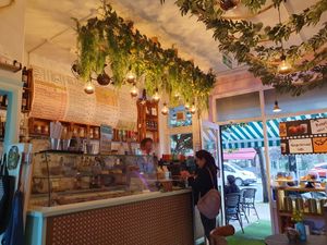Counter at Elie's Cafe in North London