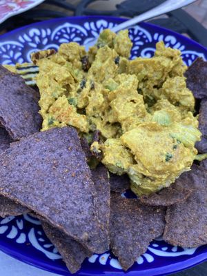 Curried chik’n. Really good spice combination.  at Soto's True Earth Market in Cambria