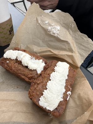 Vegan ginger loaf, delicious with some coffee from Mojo’s down the street who has all the alt milks  at Soto's True Earth Market in Cambria