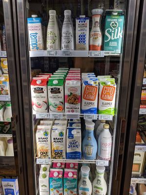 Al the alternative milks! at Soto's True Earth Market in Cambria