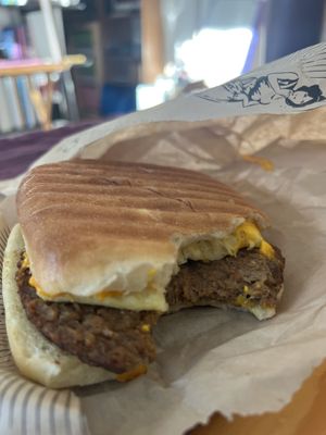 Vegan breakfast sandwich with just egg!  at Diva Espresso - Greenwood Ave N in Seattle