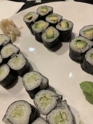 Avocado and cucumber rolls    at Shiki in Kennewick