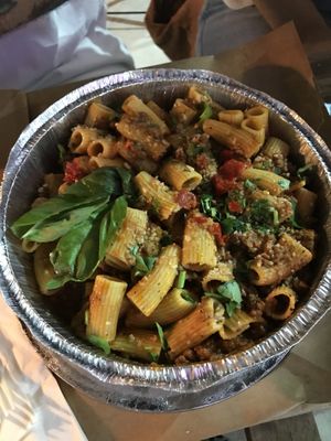 Wild boar rigatoni! Big hit  at Fair Game in Austin