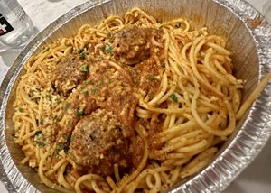 Spaghetti with meatballs  #Veganuary at Fair Game in Austin
