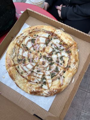 The entranced pizza   at Jug Band Coffee and Tea in Long Beach