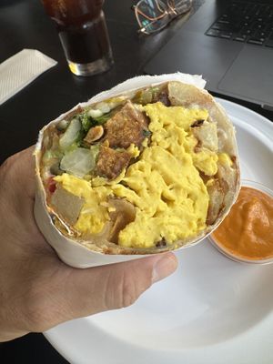 Vegan Brekkie burrito!  at Jug Band Coffee and Tea in Long Beach