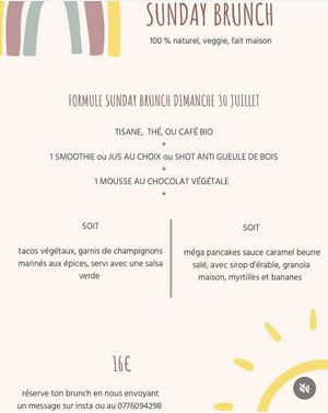 Brunch menu at Le Rainbowl in Saint-pierre-doleron