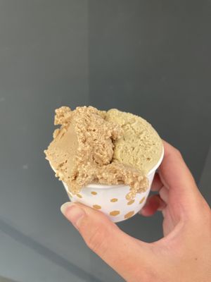 Nocciola soia and pistacchio soia (without wafer (no vegan))  at Gasperini Gelateria dal 1936  in Monopoli