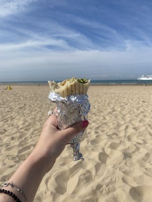 Very good falafel wrap to eat on the beach!   at Le Tunisien de Calais in Calais