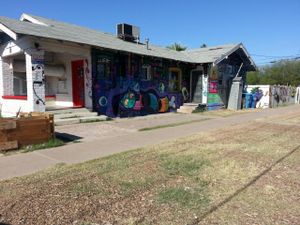 artwork on the building at Aside of Heart in Phoenix
